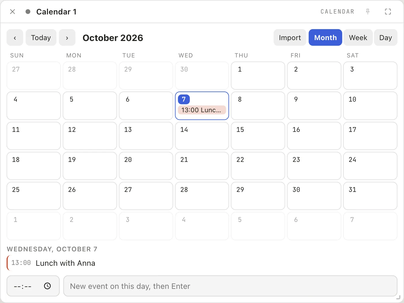 Calendar